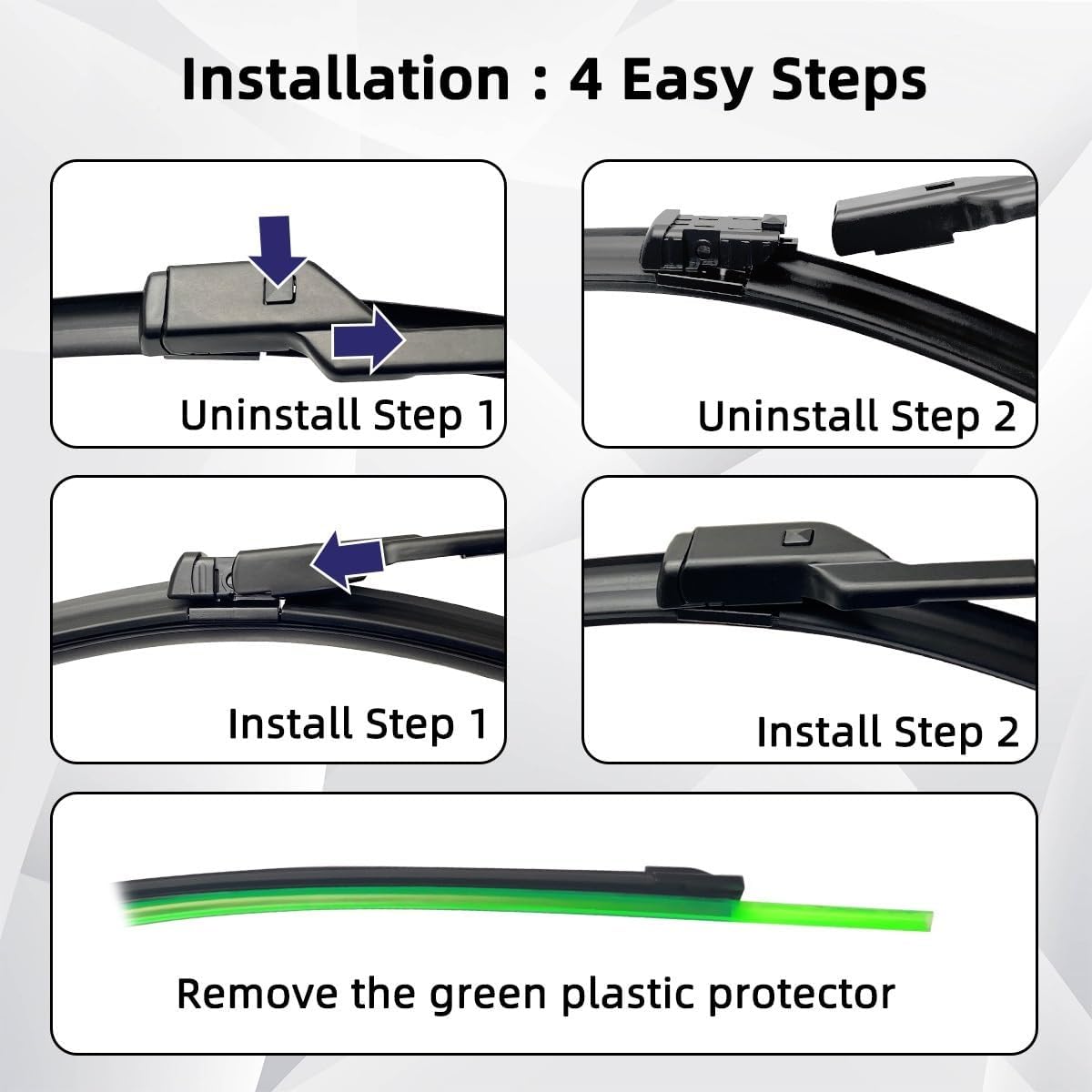 Wiper Front Wiper Blades Set Compatible with Audi A6 C7 2012-2017 Windshield Windscreen Clean Window Car Rain Brushes 26″+21″