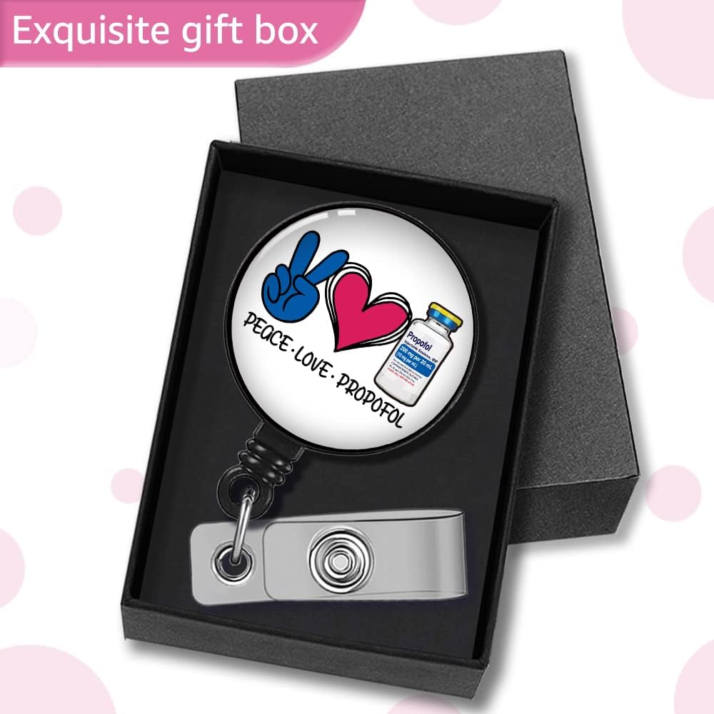 Carrete retráctil con clip de cocodrilo, divertido soporte para tarjetas de identificación, regalo para farmacia, enfermera, médico, anestesiólogo,