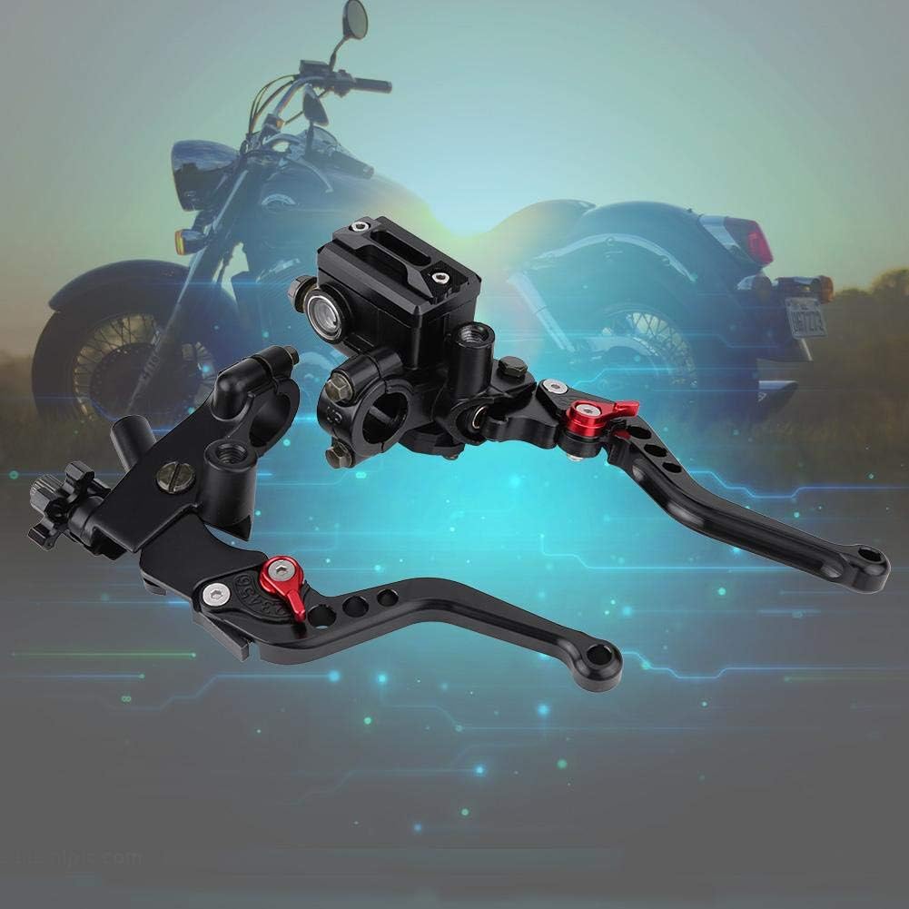 Fydun 1 par de palancas universales de depósito de cilindro maestro de embrague de freno de motocicleta de 78 pulgadas, 0.866 in, juego izquierdo y