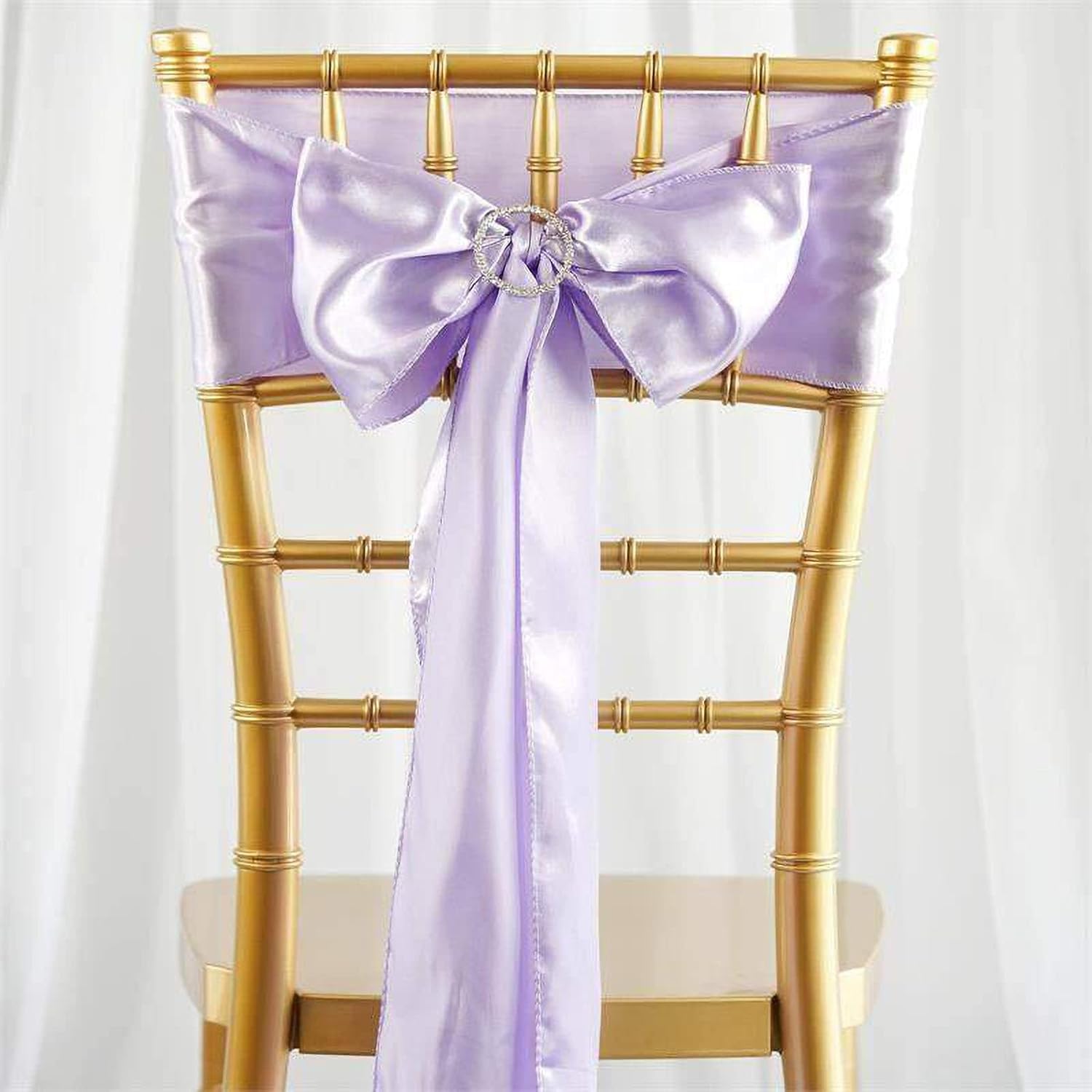 Efavormart – 25 cintas de satén lavanda para silla, lazos para decoración de eventos de boda, decoración de silla, moño, fiesta, suministros de