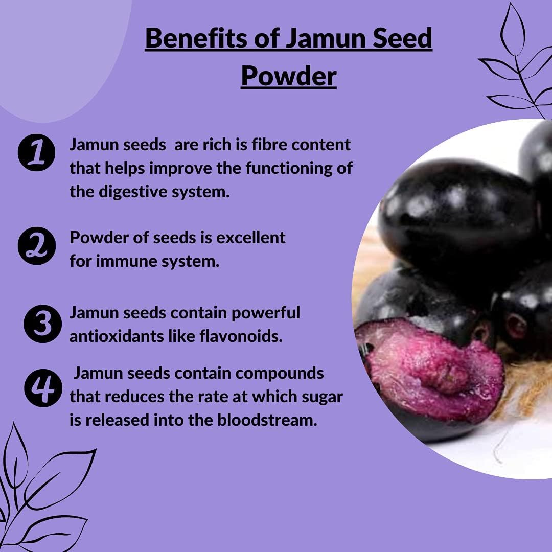Polvo de semillas de jamun (Eugenia Jambolana) de mi Nature  8.01 oz (8 onzas)  Suplemento de hierbas  Mejora la digestión