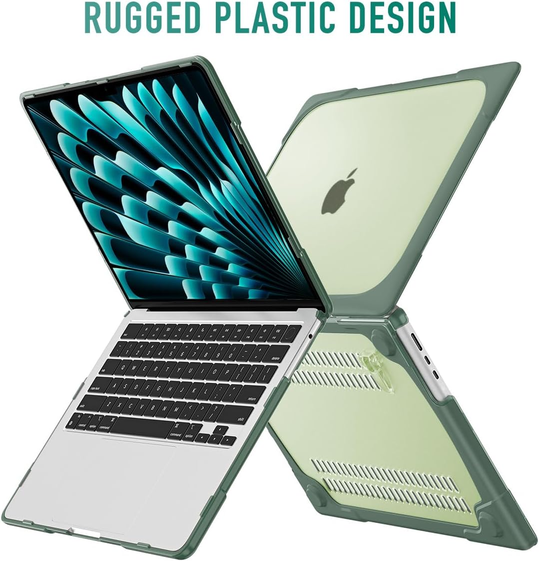 Mektron Funda resistente 2023 para MacBook Air de 15 pulgadas con chip M2 modelo A2941, funda rígida protectora a prueba de golpes de 15.4 pulgadas