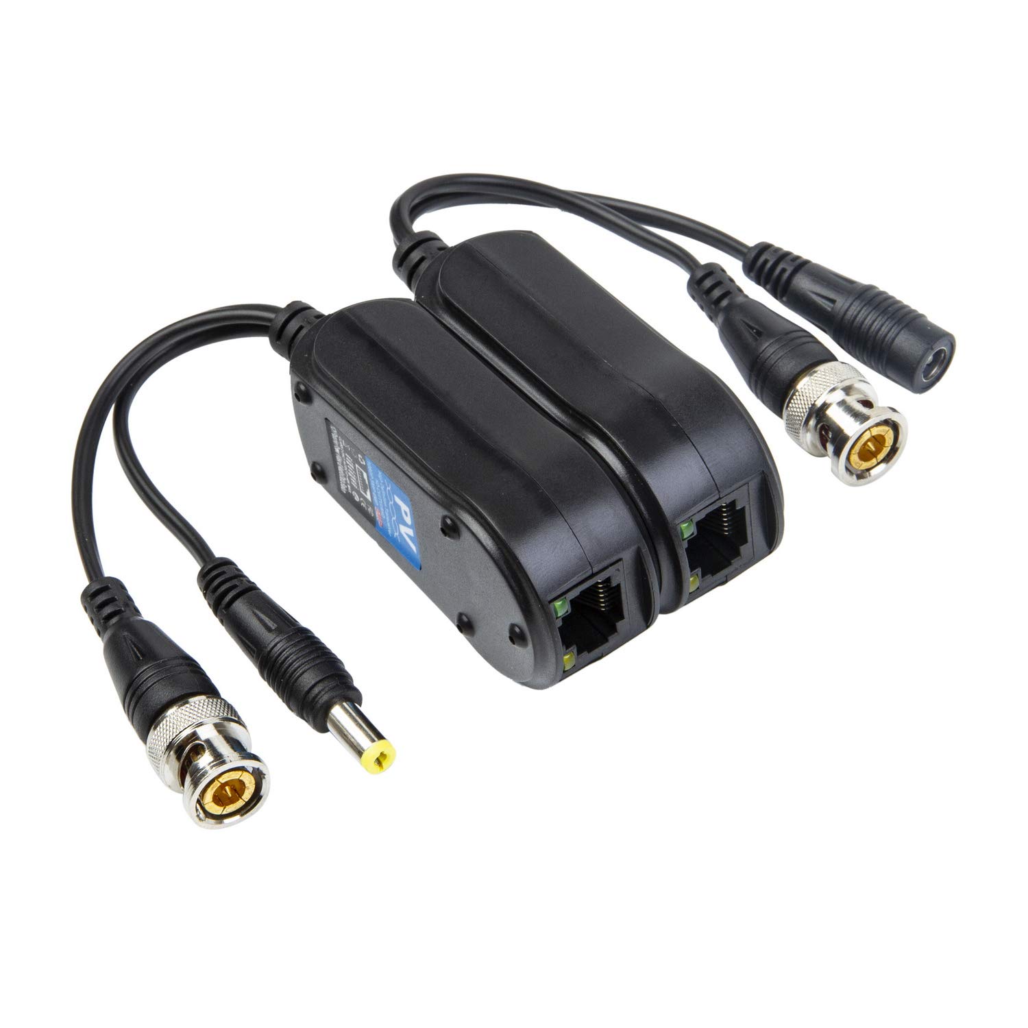 2 pares de adaptadores de vídeo pasivobalun de alimentación actualizados 1080P  5 MP BNC a RJ45 de larga distancia de red transceptor Cat5e  Cat6 a
