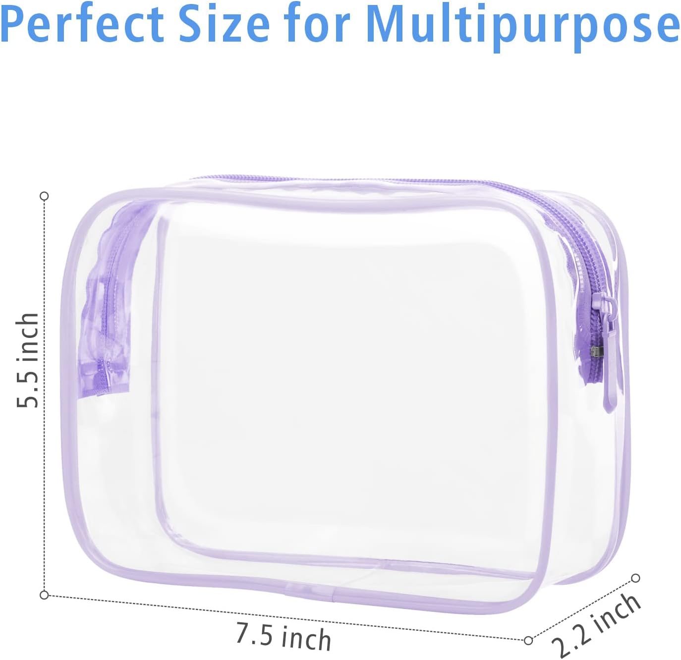 PACKISM Bolsa de aseo aprobada por la TSA  Bolsa de maquillaje transparente impermeable tamaño cuarto de galón, bolsa de maquillaje de viaje para