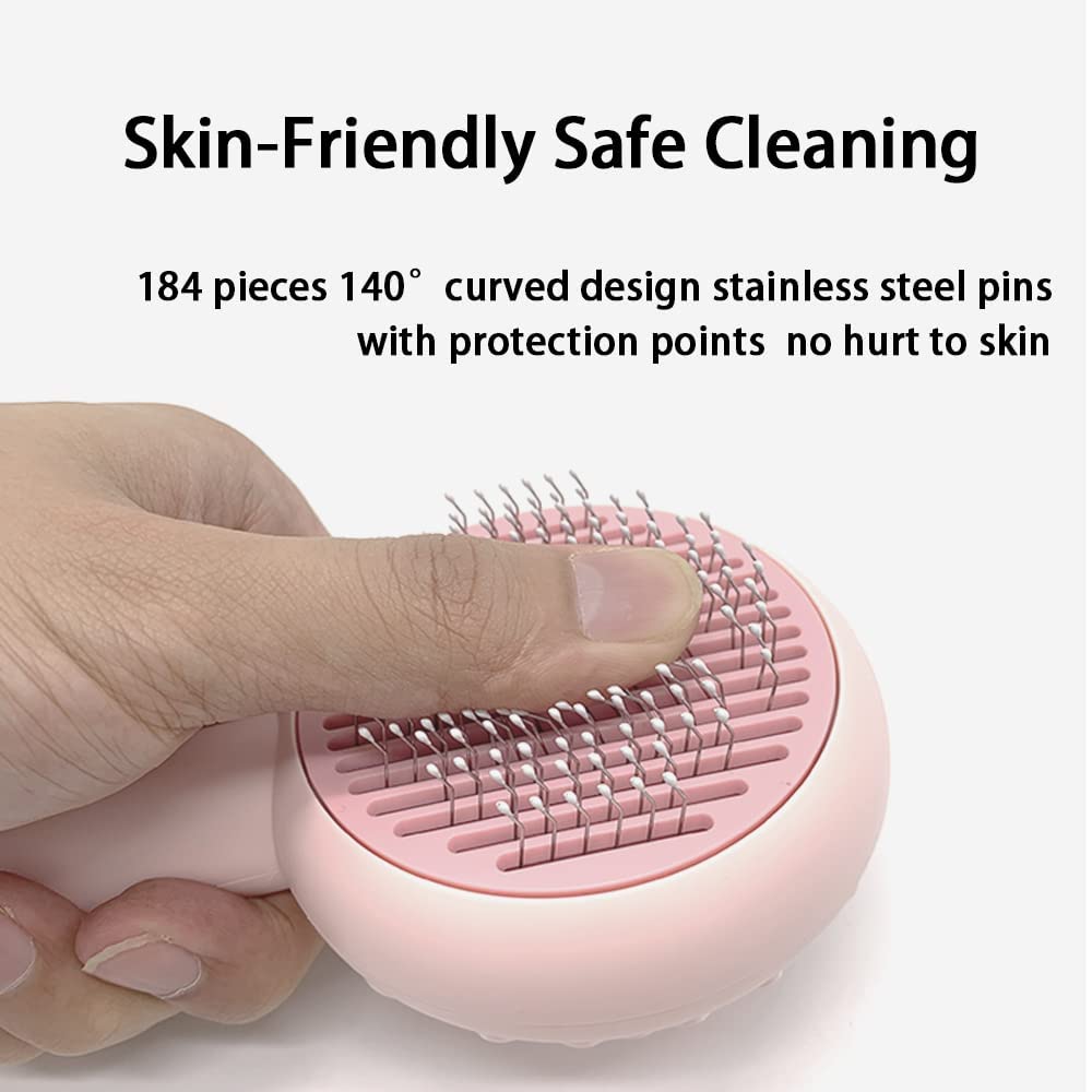 Cepillo para perros y gatos, cepillo autolimpiante para perros y gatos, cepillo de pelo de dona para mascotas para perros y gatos de pelo corto y