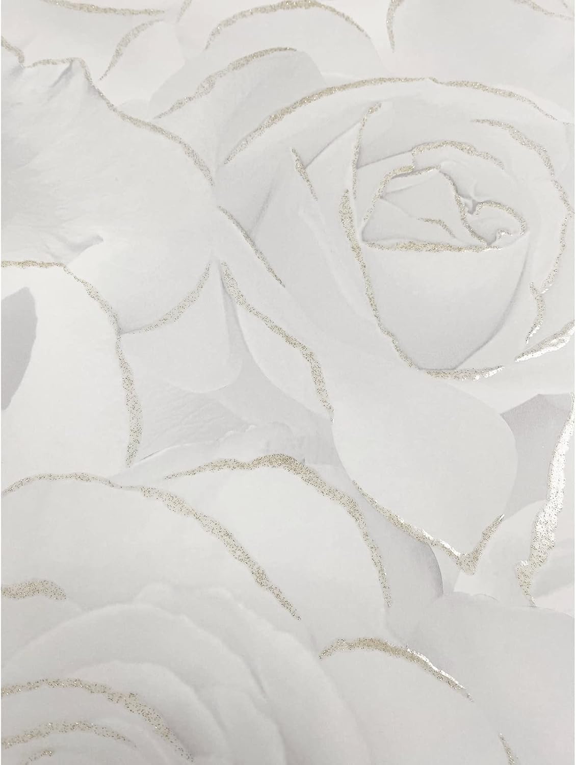 Madison Rose Glitter – Papel tapiz moderno para sala de estar, dormitorio, chimenea, papel de pared decorativo de lujo con rosas blancas