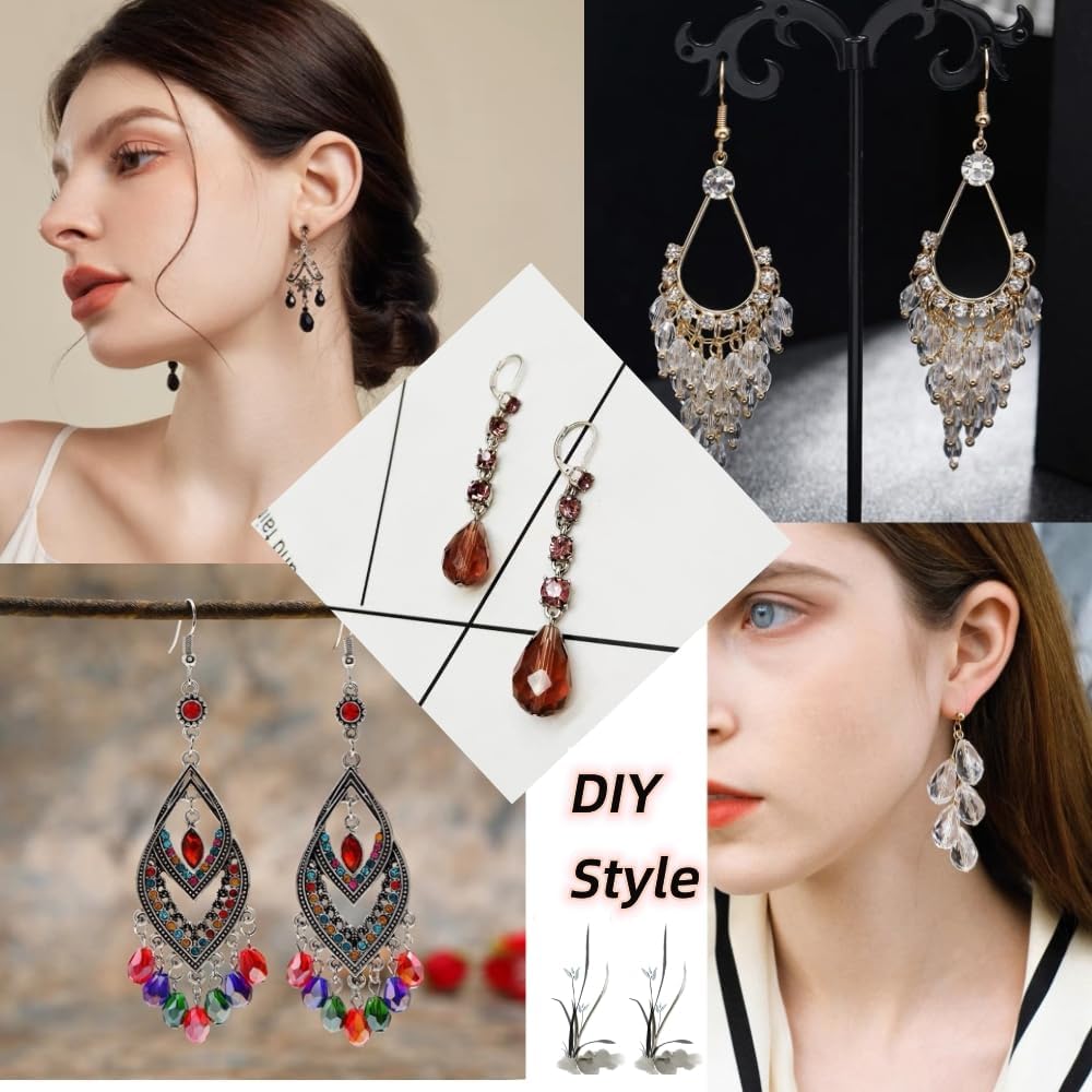 100 cuentas de cristal de lágrima de 0.236 x 0.315 pulgadas, forma facetada, agujero vertical, cuentas de vidrio sueltas, manualidades, pulseras,