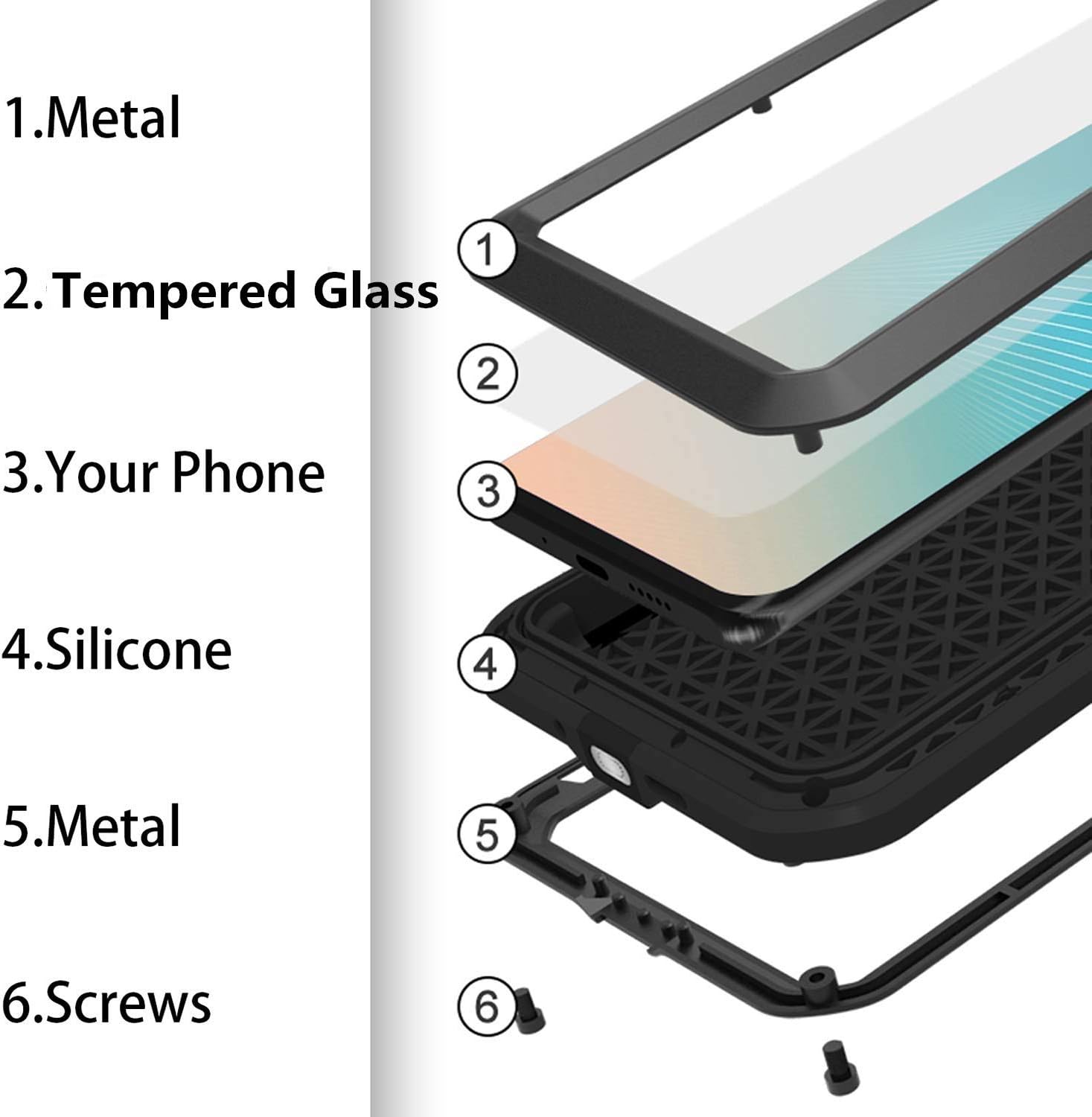 LOVE MEI Funda para Samsung Galaxy A71 4G, resistente al agua, militar, resistente, a prueba de golpes, polvo y suciedad, aluminio híbrido, metal,