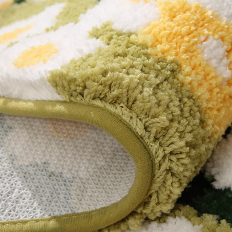 Alfombra de musgo, bonita alfombra de baño con hojas de musgo verde, alfombra de baño de musgo verde hierba, alfombra de musgo 3D antideslizante,