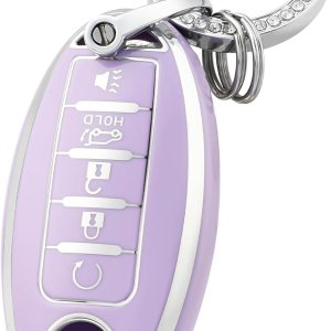 OFFCURVE Funda para llavero para Nissan con llavero para llavero de automóvil, funda para Nissan Altima Maxima Rogue Armada Pathfinder, protector de OFFCURVE Funda para llavero para Nissan con llavero para llavero de automóvil, funda para Nissan Altima Maxima Rogue Armada Pathfinder, protector de