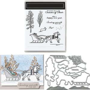 Sellos y troqueles de trineo de flores, suministros de arte, álbumes de recortes, manualidades, para Navidad, Acción de Gracias, Halloween (color Sellos y troqueles de trineo de flores, suministros de arte, álbumes de recortes, manualidades, para Navidad, Acción de Gracias, Halloween (color