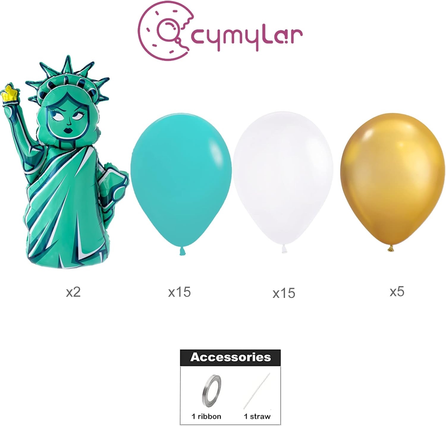 37 ramos de globos de la Estatua de la Libertad, suministros de fiesta de la ciudad de Nueva York, globos de Lady Liberty, 4 de julio, Día de la