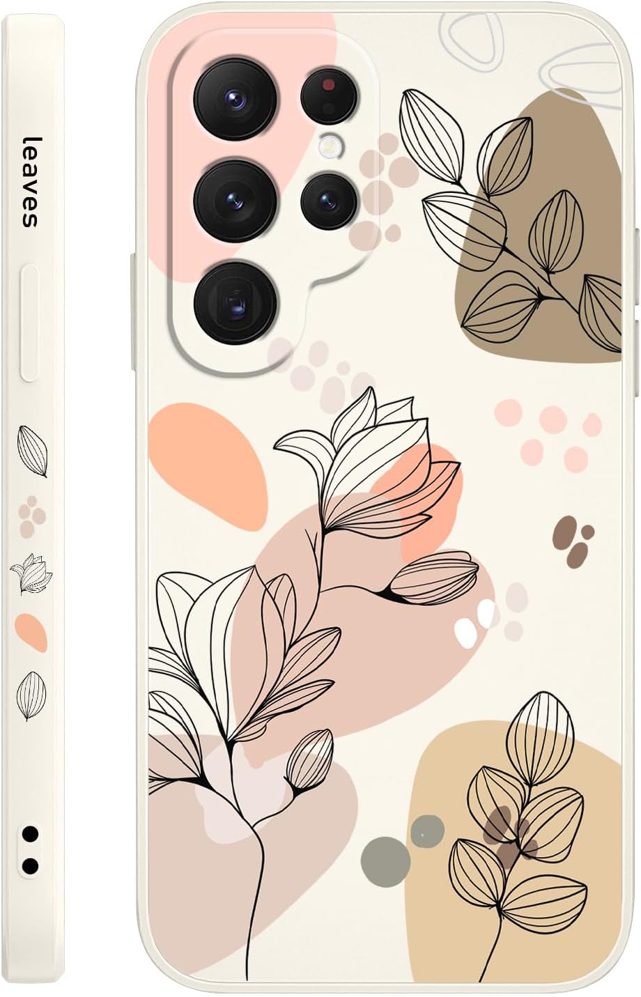 LEECG Funda para Samsung Galaxy S22 Ultra, funda para teléfono S22 Ultra, diseño de flores Morandi de moda, silicona suave, protección contra caídas