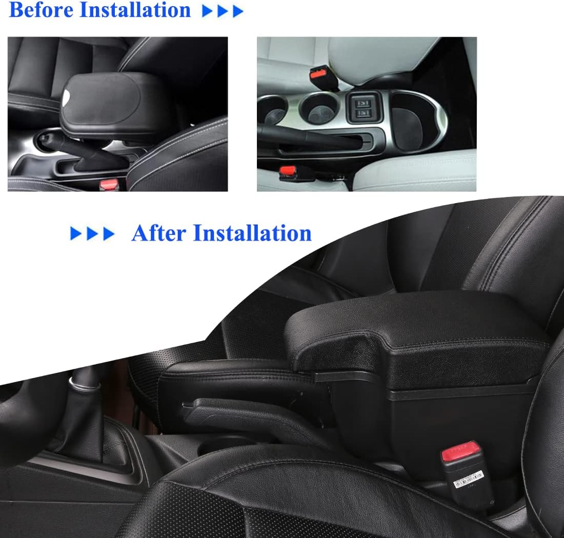 Para Nissan Juke Consolas Apoyabrazos Caja de Almacenamiento de Doble Capa con 3 Puertos USB