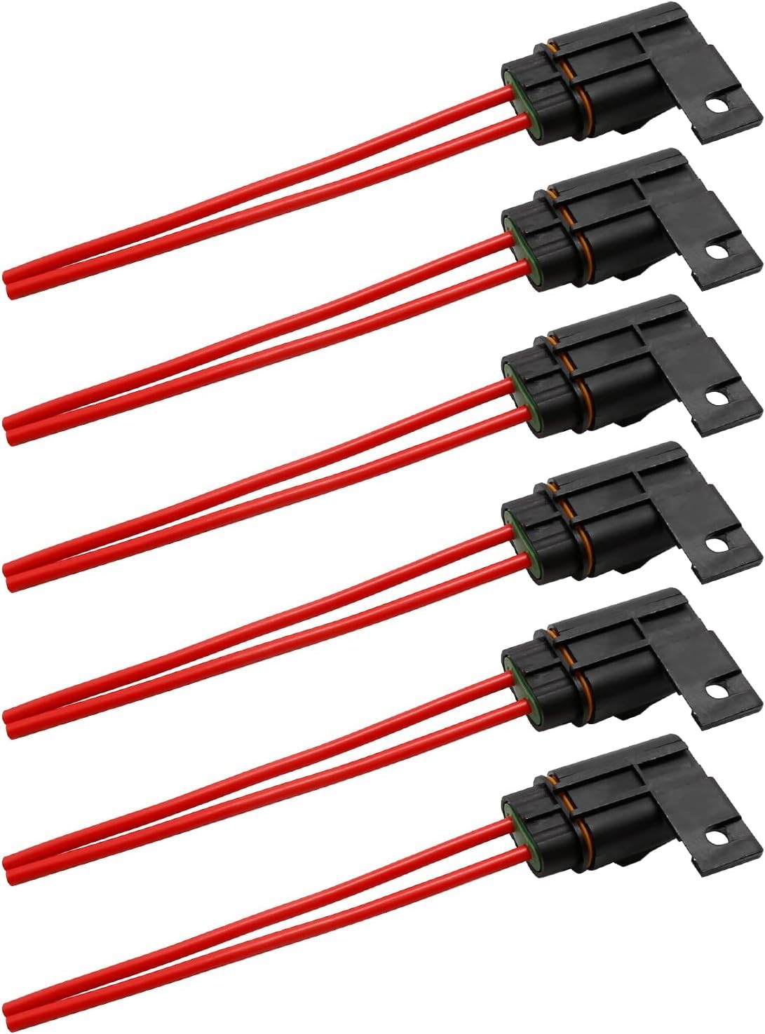 Portafusibles en línea de alambre de 12 AWG, portafusibles ATOATC estilo hoja con cubierta impermeable, kit de fusibles de hoja de 30 amperios para
