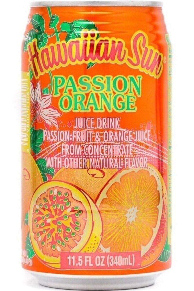 Hawaii Sun – Jugo de frutas tropicales, 11.5 onzas (paquete de 24 latas) (naranja pasión)