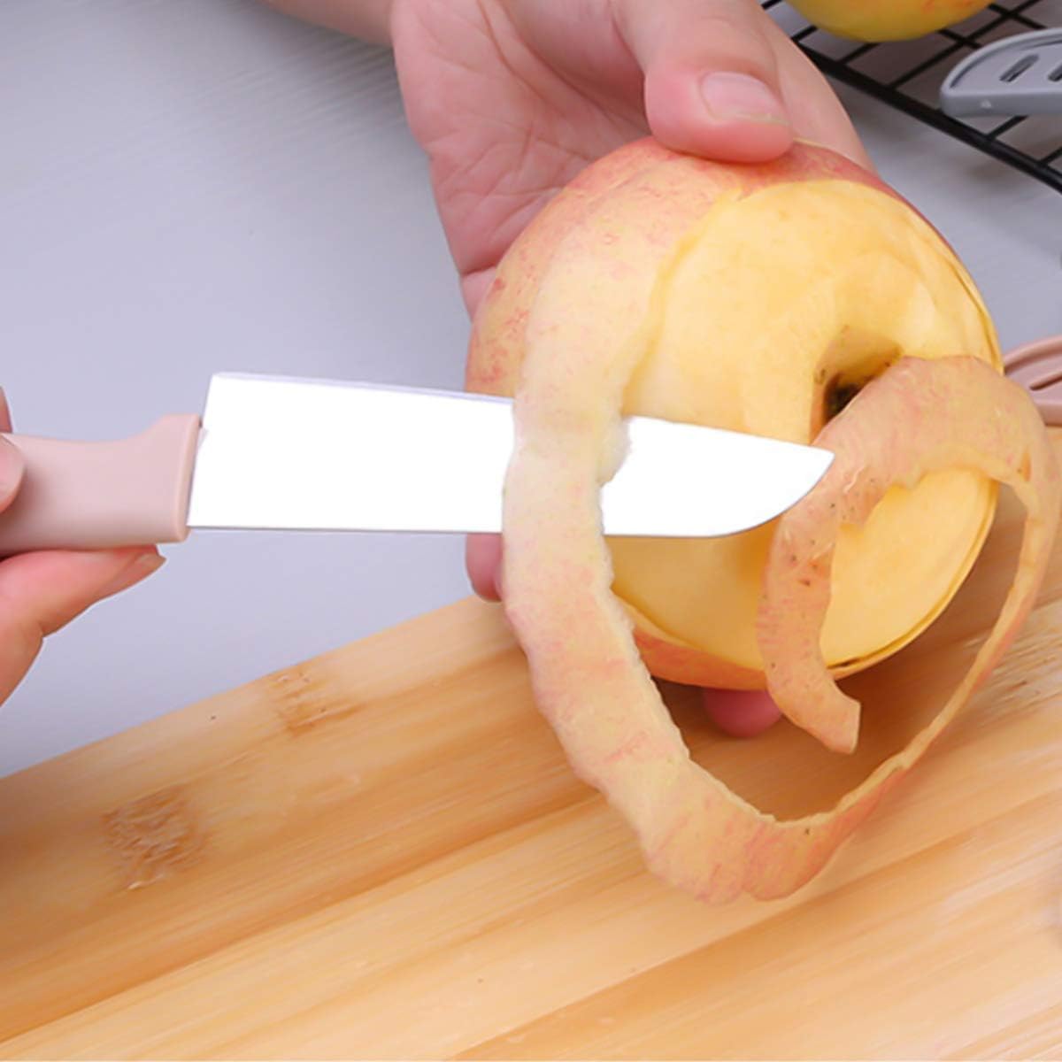 Cuchillo de pelar, nuevo cuchillo de frutas afilado y duradero con cubierta protectora, adecuado para la mayoría de tipos de verduras, frutas y