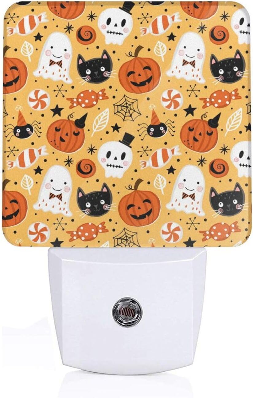 Luz nocturna de Halloween, gato, fantasma, calabaza, luz nocturna con enchufe, luz nocturna LED impresa para niños, proyector de luz nocturna LED