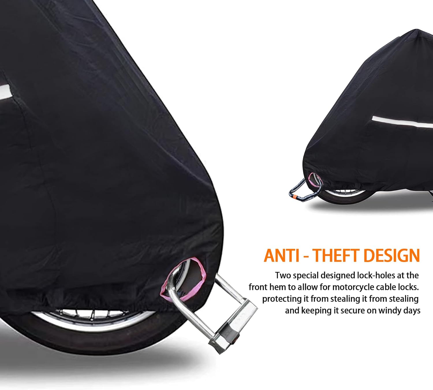Funda grande para motocicleta, duradera para todas las estaciones, fundas impermeables para scooter con agujeros de bloqueo y bolsa de