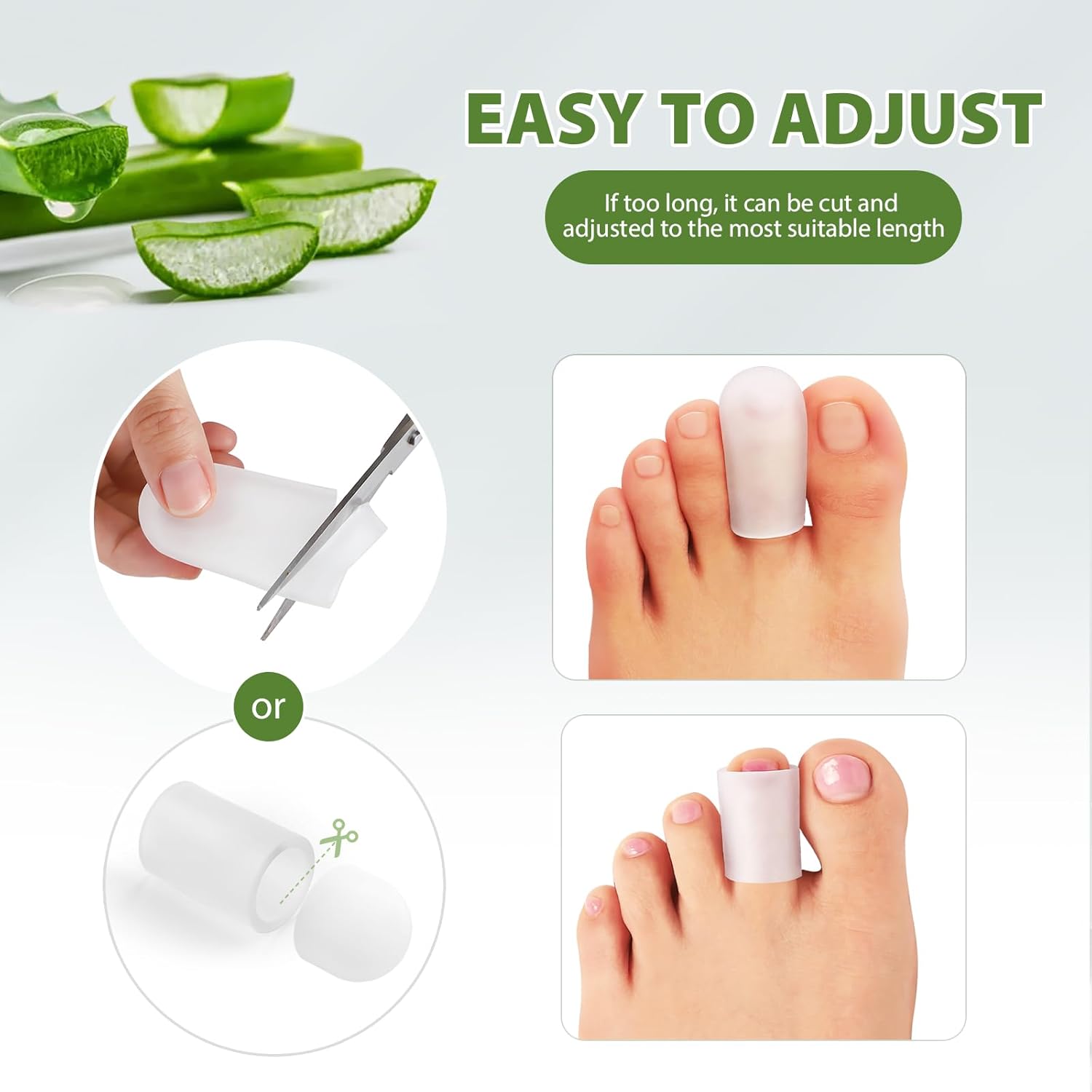 Bukihome Protectores de dedos de silicona  Paquete de 12 fundas de gel para los dedos de los pies  Puntas para los dedos con aceites esenciales de