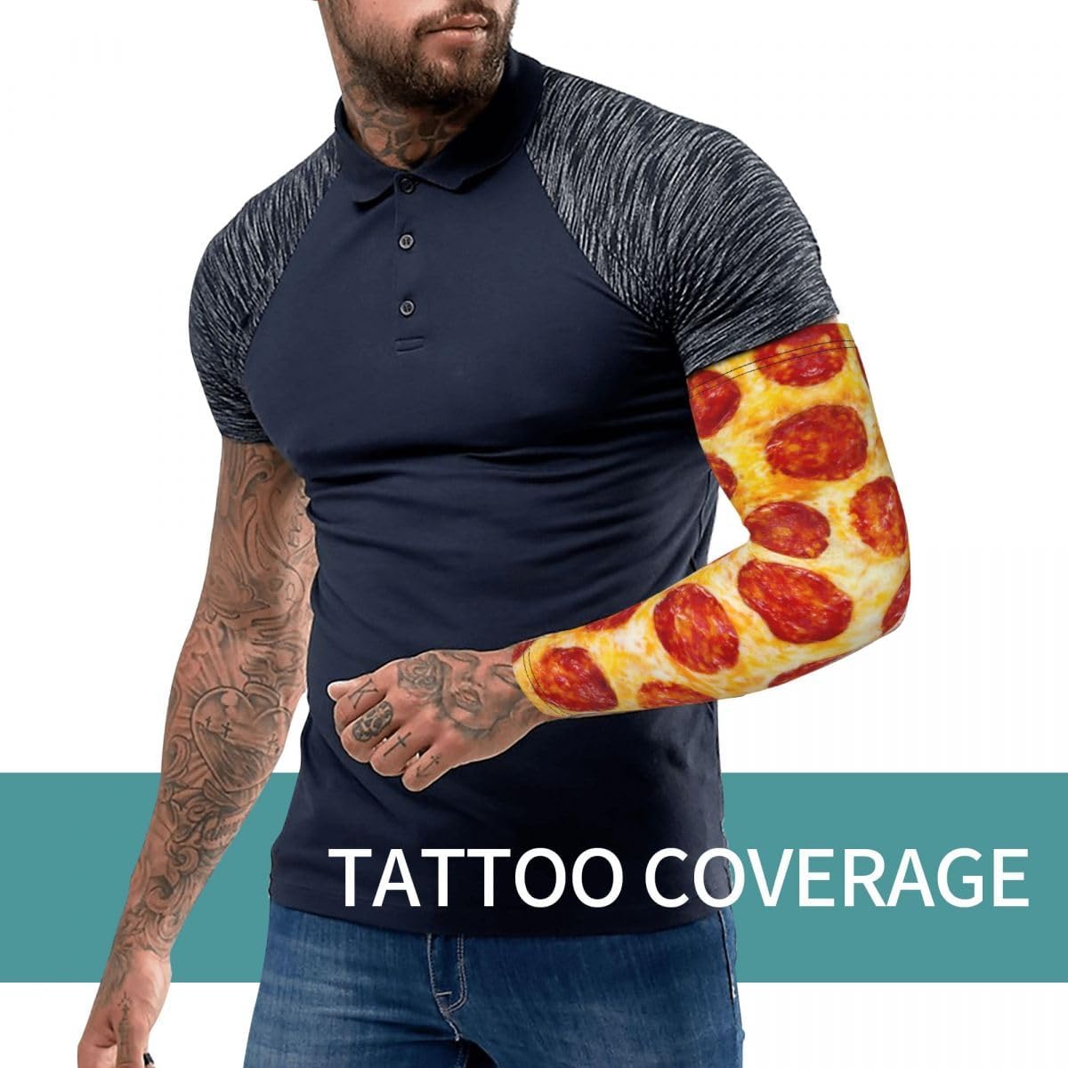 RIMENCH Mangas de protección solar para brazos, cubierta de tatuaje, mangas solares para hombres, mujeres y jóvenes