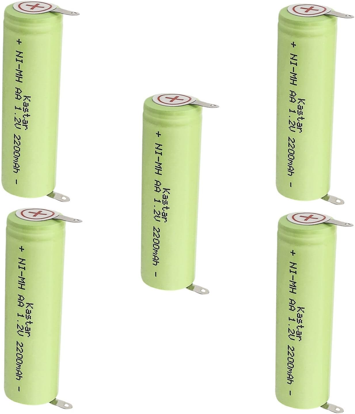 Kastar Paquete de 5 baterías Ni-MH de 1.2 V 2200 MAh compatibles con Braun 6550 7497 7540 7546 7640 7650 7790 8970 8975 8985 8986 8987 8990 8991