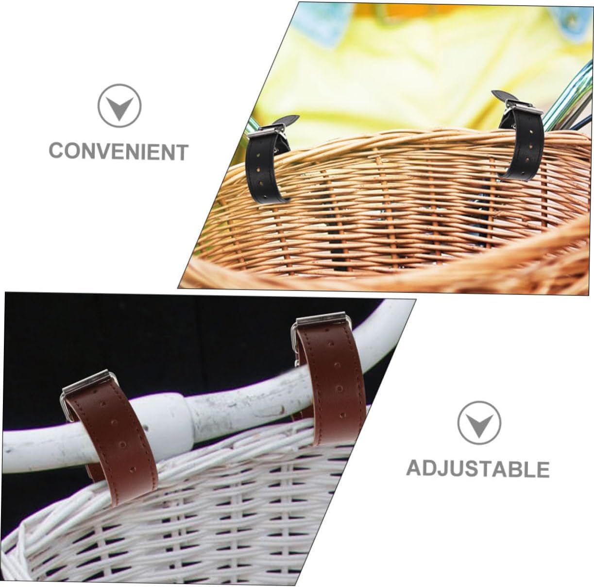 2 pares de correas de cesta de bicicleta para niños cesta de bicicleta para niños correa de cuero gruesa cesta de bicicleta correa de bicicleta