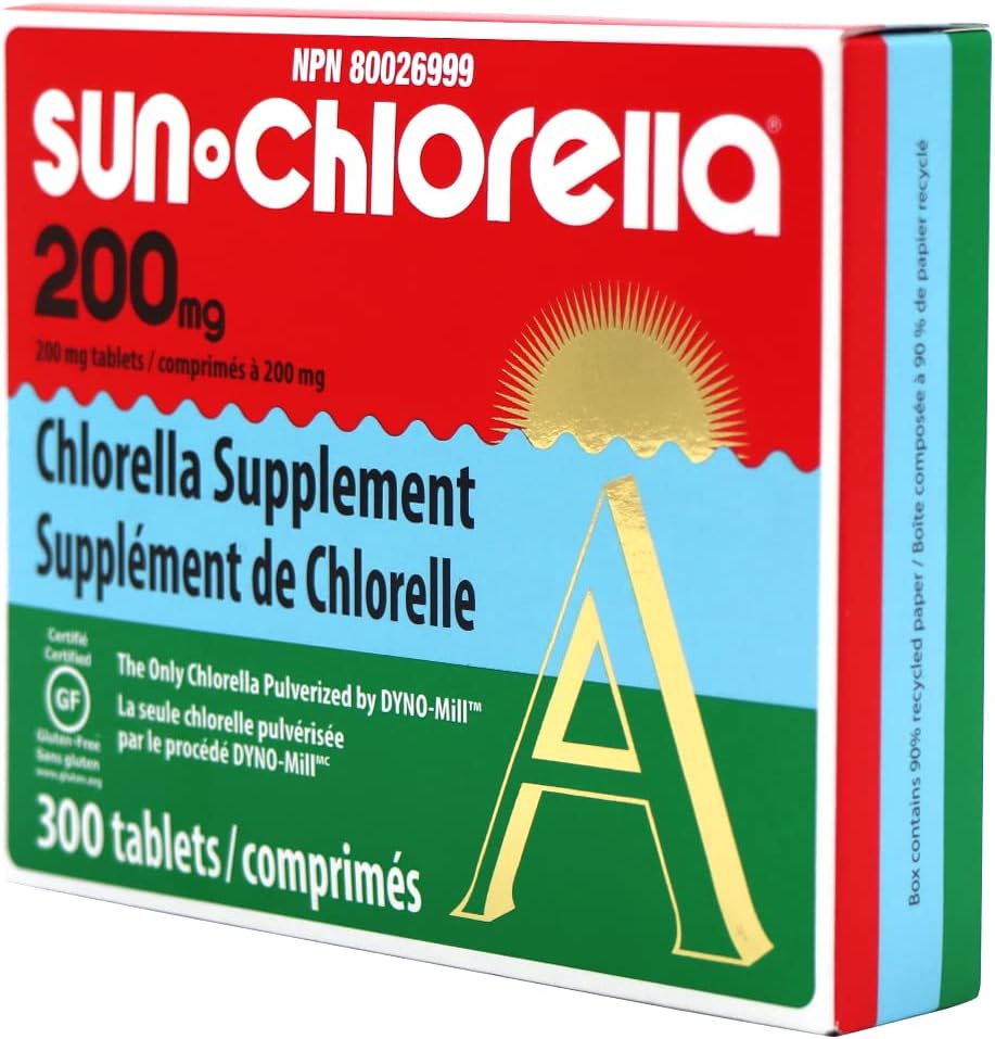 Sun Chlorella USA Chlorella 200 miligramos – 300 pestañas (paquete de 2)