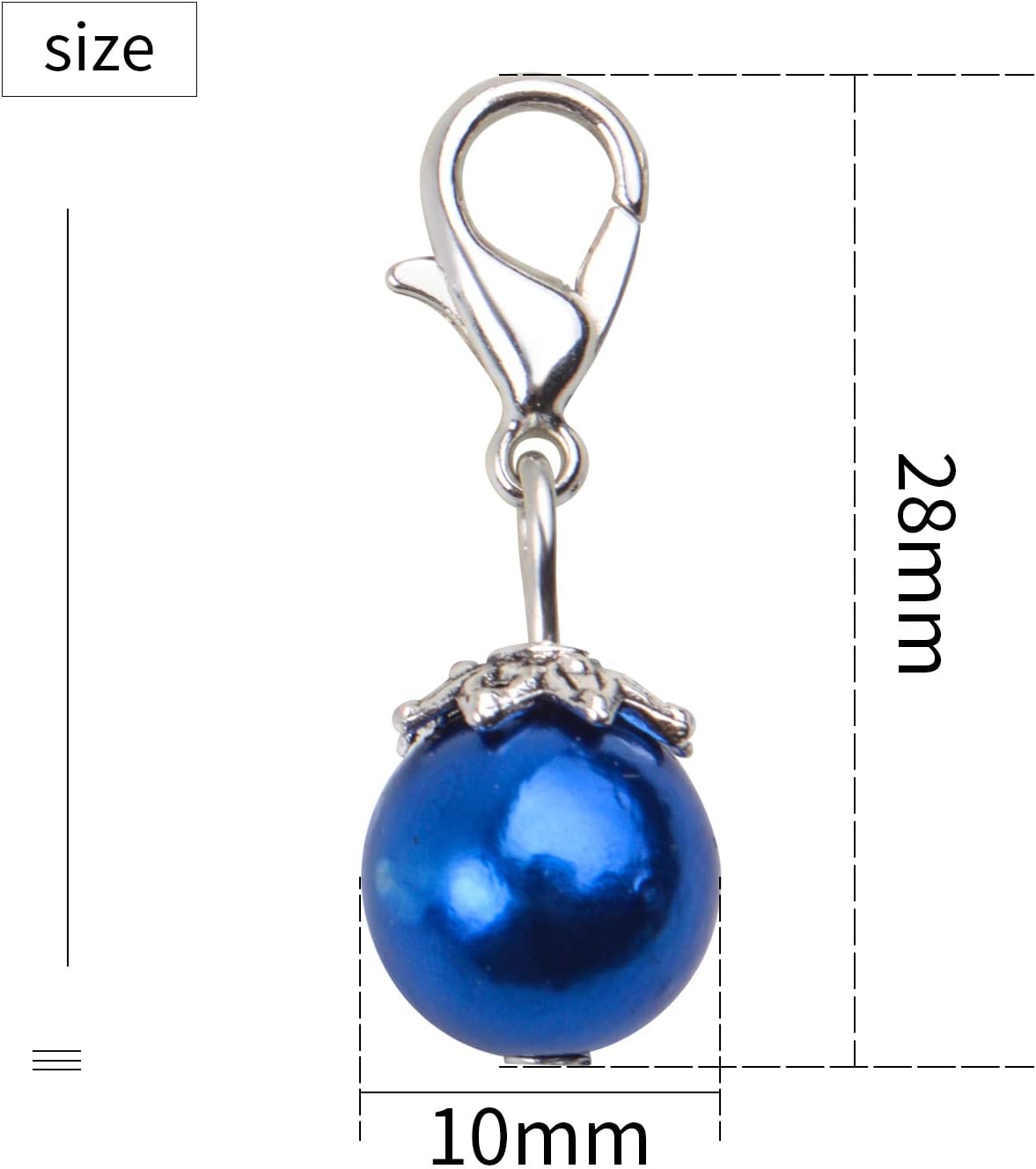 Aylifu Dijes de clip, 20 piezas de perlas coloridas colgantes colgantes con cierre de langosta, accesorio para hacer joyas, accesorios para