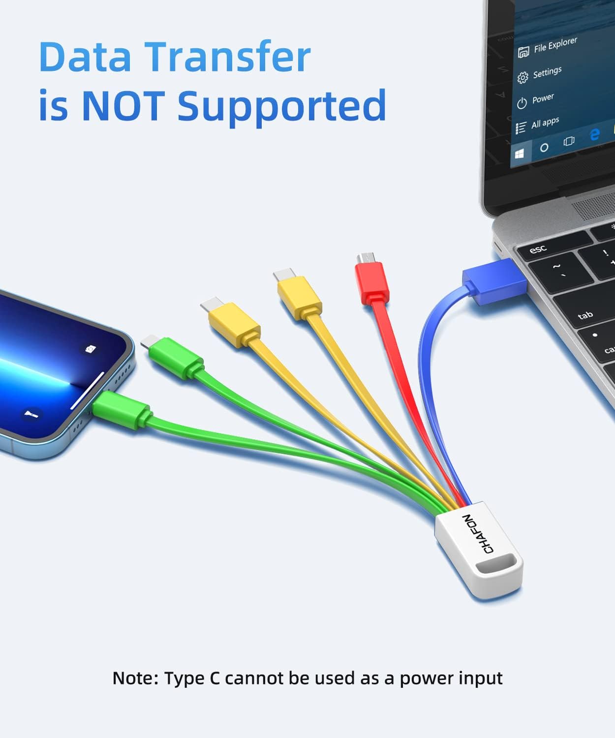 Cable corto de carga múltiple, paquete de 2 adaptadores de cable de carga rápida USB múltiple 6 en 1, conectores de puerto micro USB tipo C