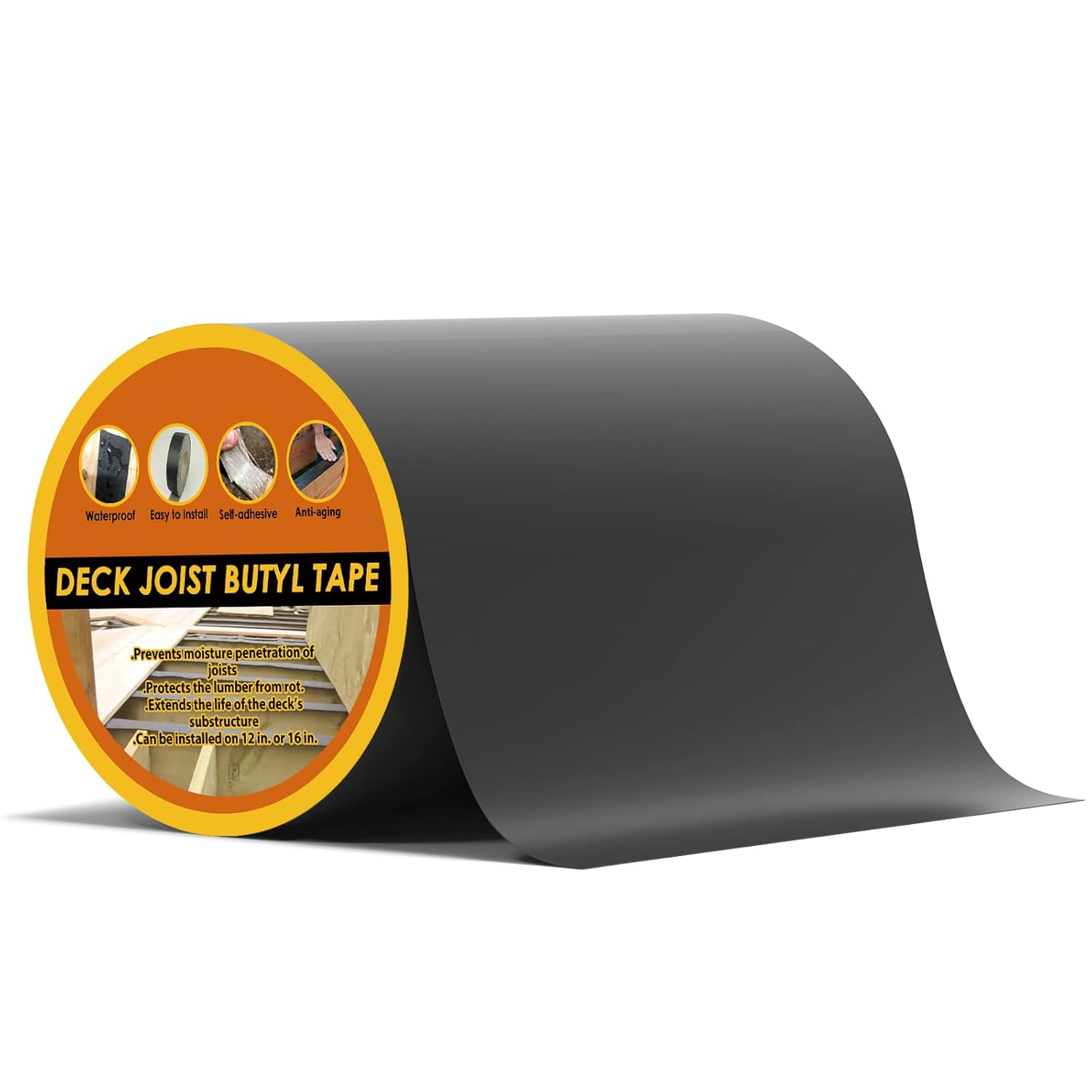 Cinta de viguetas de cubierta, cinta de butilo de 6 x 50 pies para vigas de cubierta, cinta adhesiva impermeable y resistente a la intemperie para
