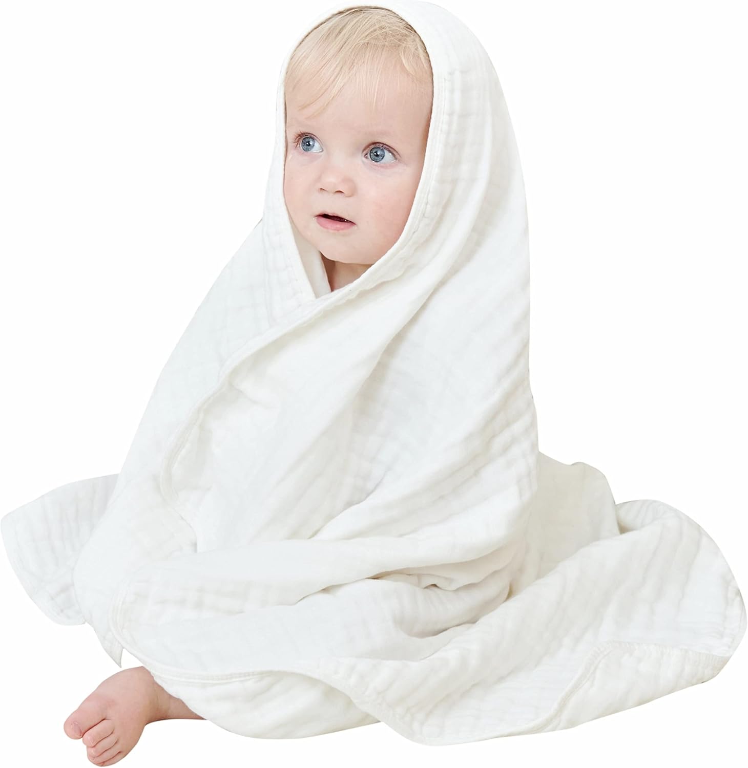 HardNok Manta de muselina para bebé, 6 capas, de algodón puro, transpirable y ligera, súper suave, manta multiusos para niños y niñas en todas las