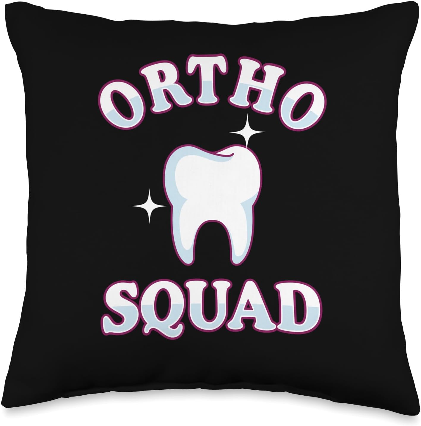 Ortho Squad Dental Assistant Orthodontist Gift Ortho Squad  Asistente dental  Almohada para dentista ortodoncista, 16 x 16, multicolor