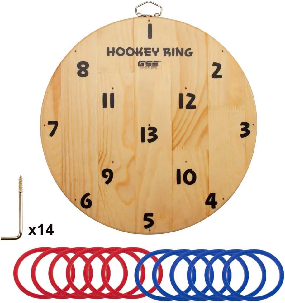 Juego de lanzamiento de anillos GSE para adultos, juego de lanzamiento de gancho y anillo, soporte de pared para exterioresinteriores, juego de