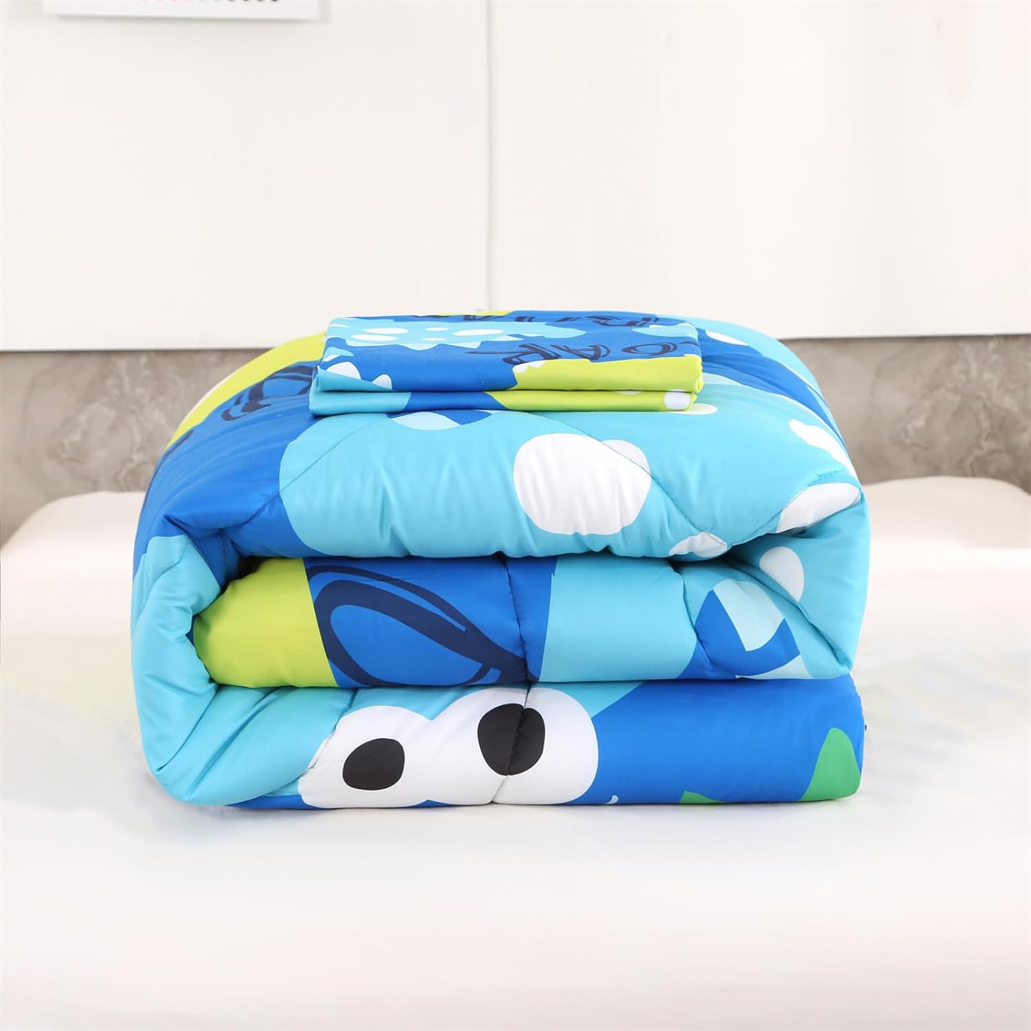 ENCOFT Juego de edredón de dinosaurio tamaño individual para niñas y niños, juego de ropa de cama de dinosaurios de 3 piezas de alta calidad, color