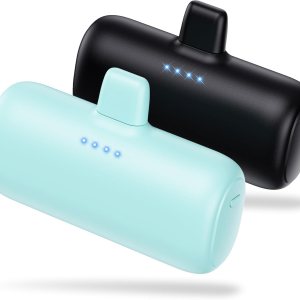 Paquete de 2 Mini cargador portátil para iPhone, 5200 mAh ultra compacto PD carga rápida, cargador de batería enchufable, cargador de teléfono Paquete de 2 Mini cargador portátil para iPhone, 5200 mAh ultra compacto PD carga rápida, cargador de batería enchufable, cargador de teléfono