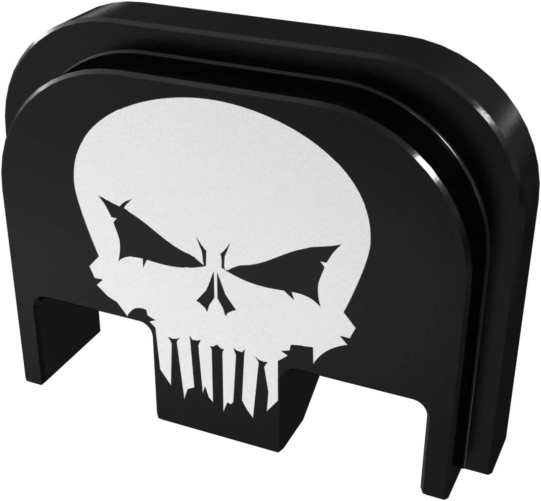 Rear Slide Cover Back Plate for Glock Gen 1-5 – Rowe Skull – for Glock G17 G19 G21 G22 G23 G24 G26 G27 G29 G30 G31 G32 G33 G34 G35 G36 G37 G38 G39