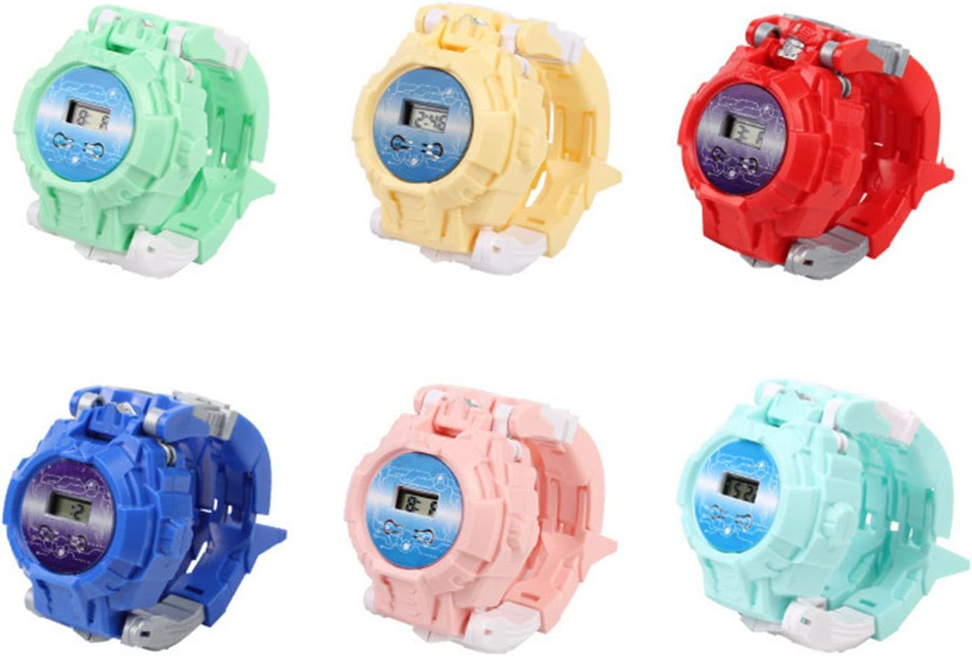 Transformer – Reloj robot de juguete, reloj electrónico transformador, juguetes para niños y niñas de 4, 5, 6, 7, 8 años (azul claro) talla única