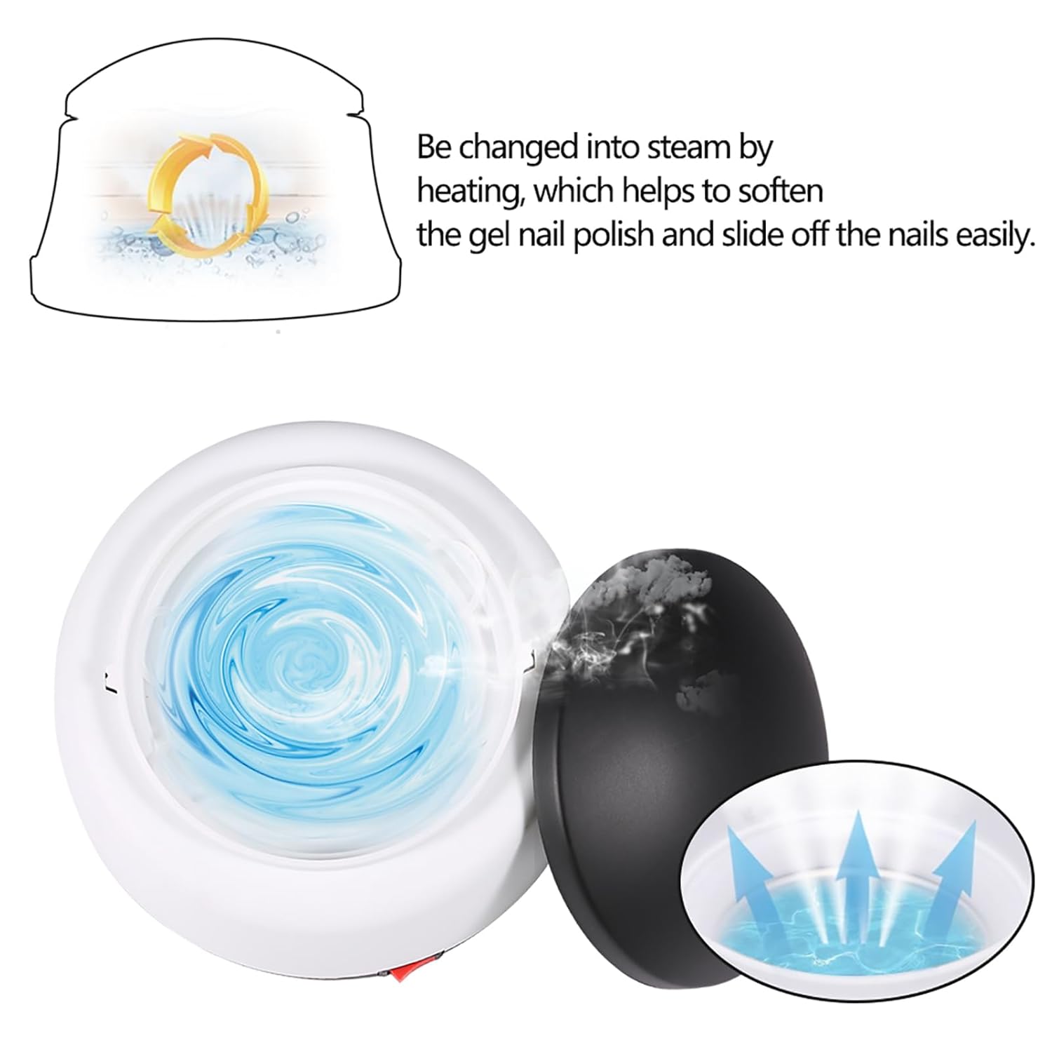 Máquina quitaesmalte de uñas, 36 W, vaporizador de esmalte de uñas de gel de vapor para salón de belleza en el hogar, limpiador portátil para salón