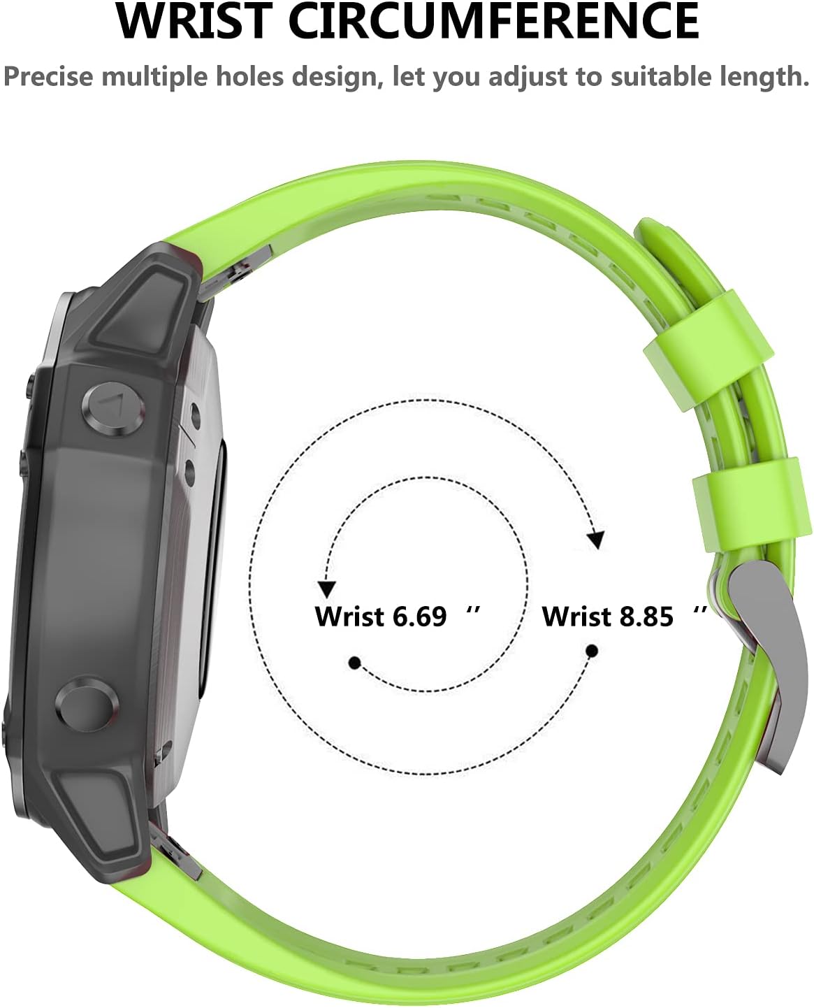 OVERSTEP Correa de reloj de silicona suave compatible con Garmin Fenix 5X Band de 1.024 in de ancho para Fenix 6XFenix 7XFenix 5X PlusFenix 6X
