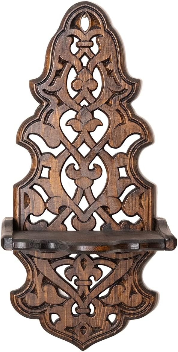 Candelabros rústicos para colgar en la pared, estante de madera para lámparas y velas, portavelas, estantes de granja