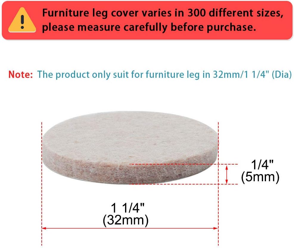uxcell 50 almohadillas redondas para muebles, 1 14 pulgadas, autoadhesivas, antideslizantes, antiarañazos, fieltro, protector de pisos, beige