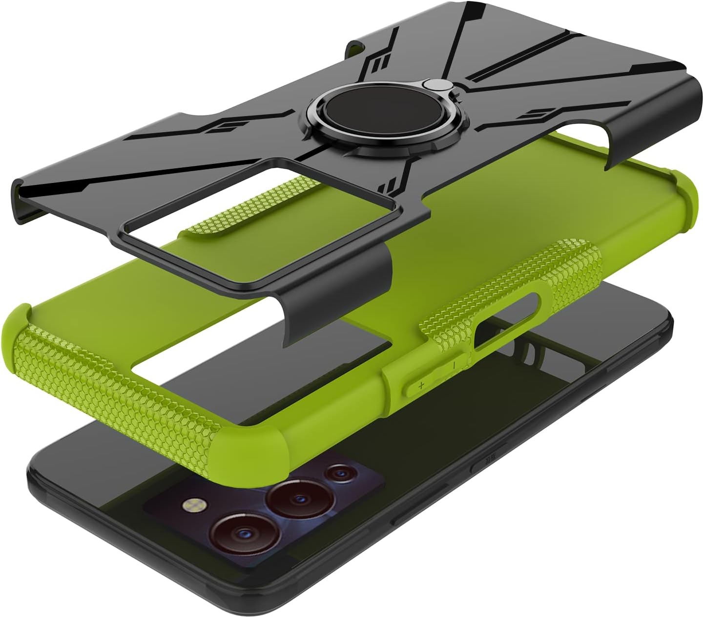 Kukoufey Funda para Infinix Note 12 Turbo, funda giratoria de 360 con función atril de doble capa a prueba de golpes para Infinix Note 12 G96  Note