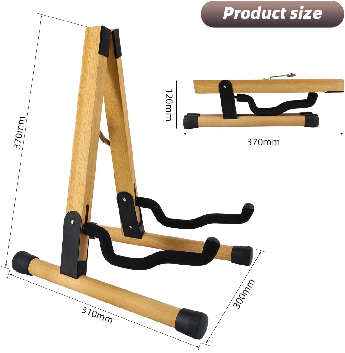 Soporte de guitarra plegable portátil de madera para guitarra acústica clásica eléctrica bajo banjo ukelele