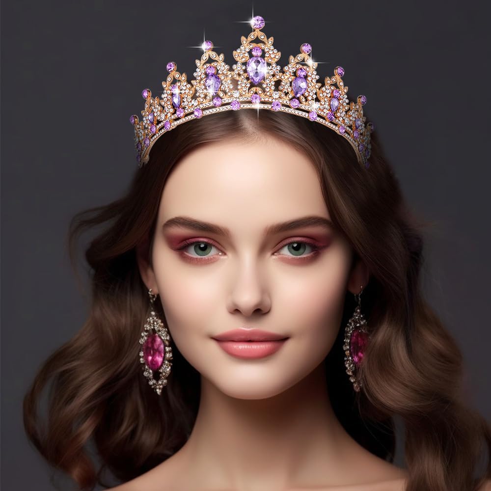 Kamirola – Corona de reina y tiaras corona de princesa para mujeres y niñas, diademas de cristal para novia, princesa para bodas y fiestas (01)