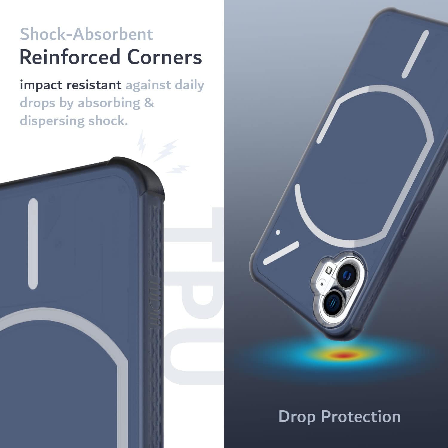 TUDIA SKN – Funda para teléfono (1) de ajuste resistente, a prueba de golpes, anti-amarilleamiento, agarre delgado, poliuretano termoplástico