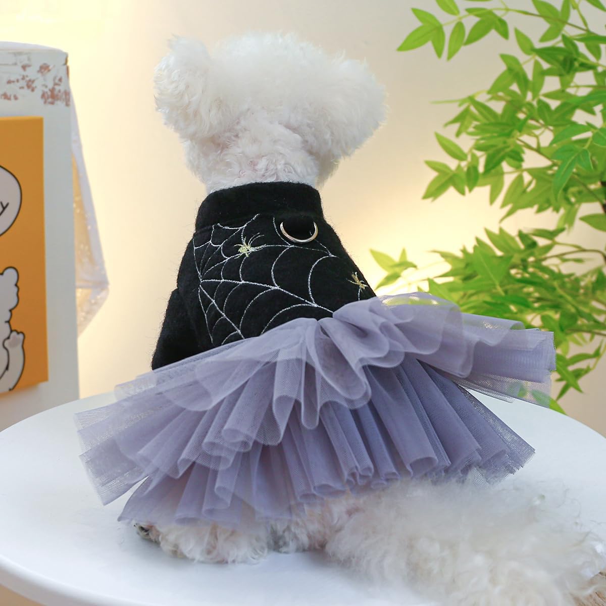 Vestidos de Halloween para perros, ropa para mascotas con anillo en D, suéter cálido para invierno, falda, disfraces de Chihuahua Yorkie para bodas,