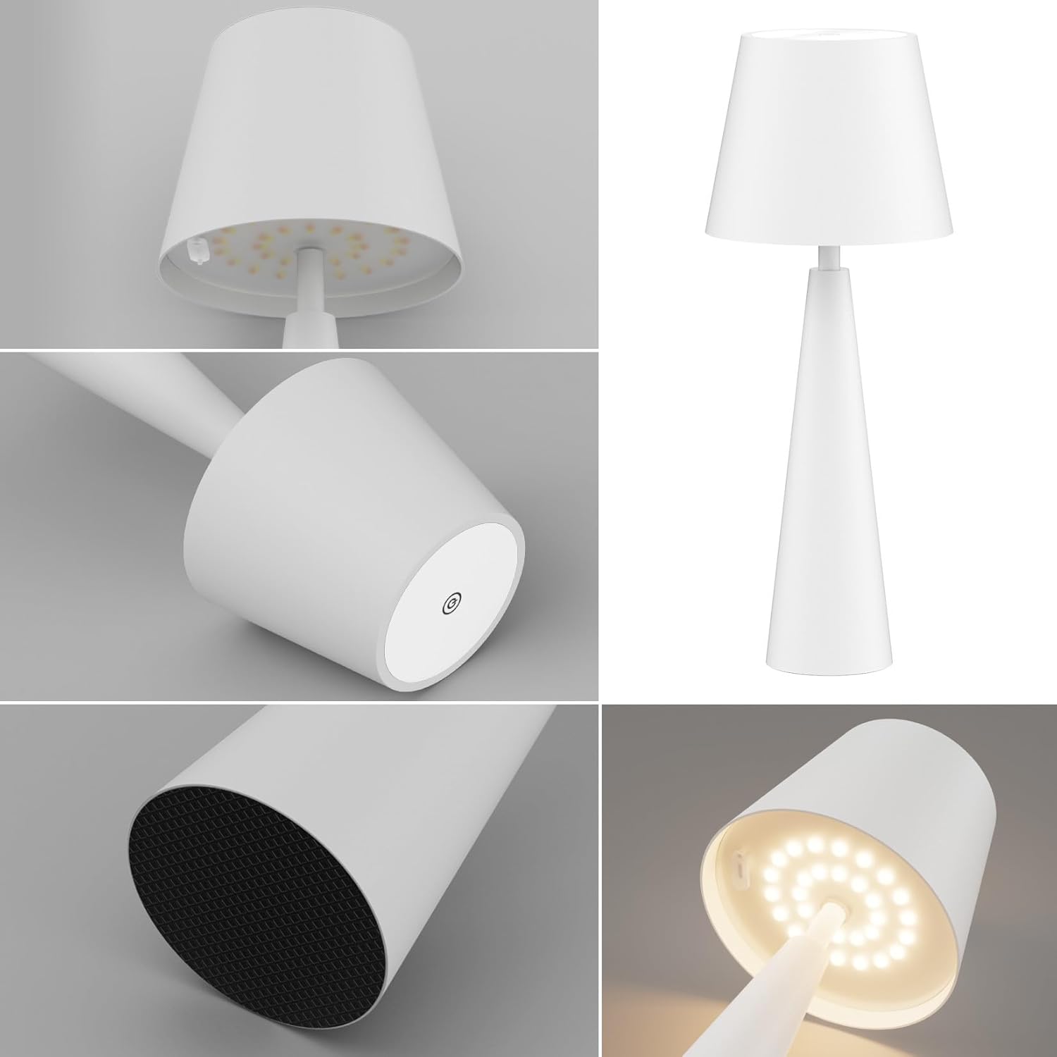 Moderna lámpara de mesa LED inalámbrica con sensor táctil, luz de mesa impermeable IP54 para exteriores, lámparas de mesa LED portátiles blancas,
