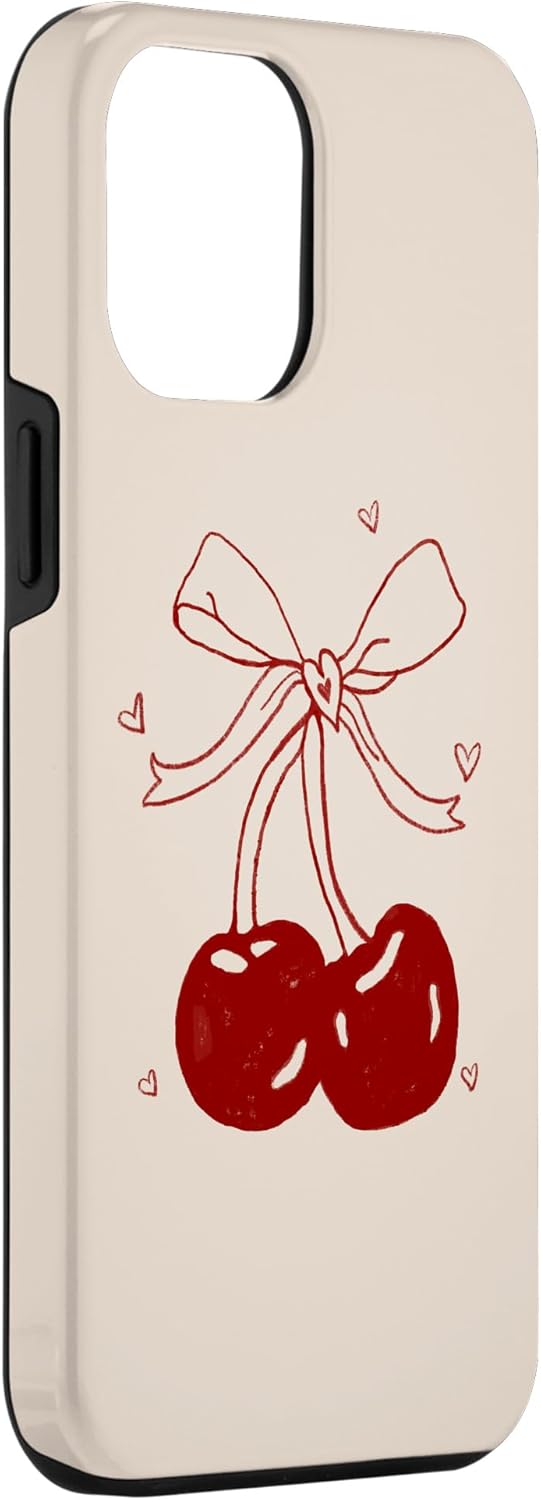 Funda para iPhone 13 Pro Max Cherri lazos cereza