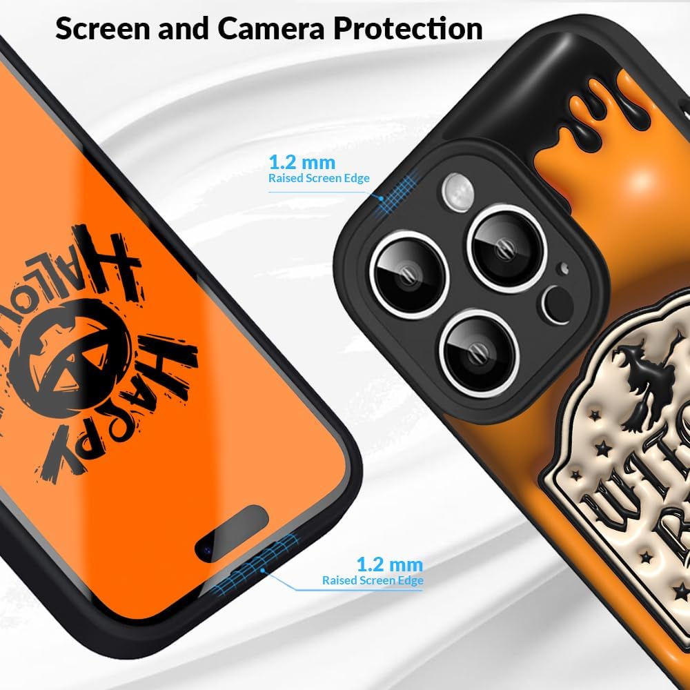 Halloween Witch’s Brew Bats – Funda inflable 3D para teléfono de Halloween compatible con iPhone 11, 12, 13, 14, 15 Pro Max, Samsung Z Filp34 Galaxy